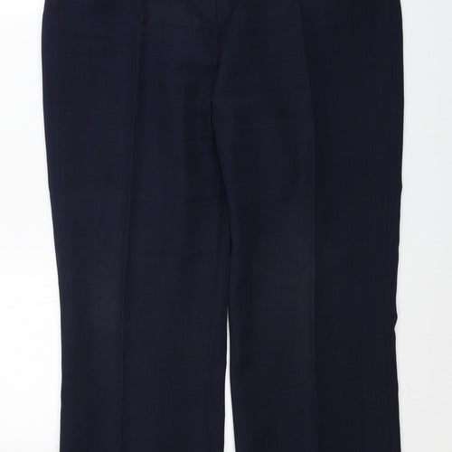 Berkertex Womens Blue Polyester Dress Pants Trousers Size 14 Regular Zip