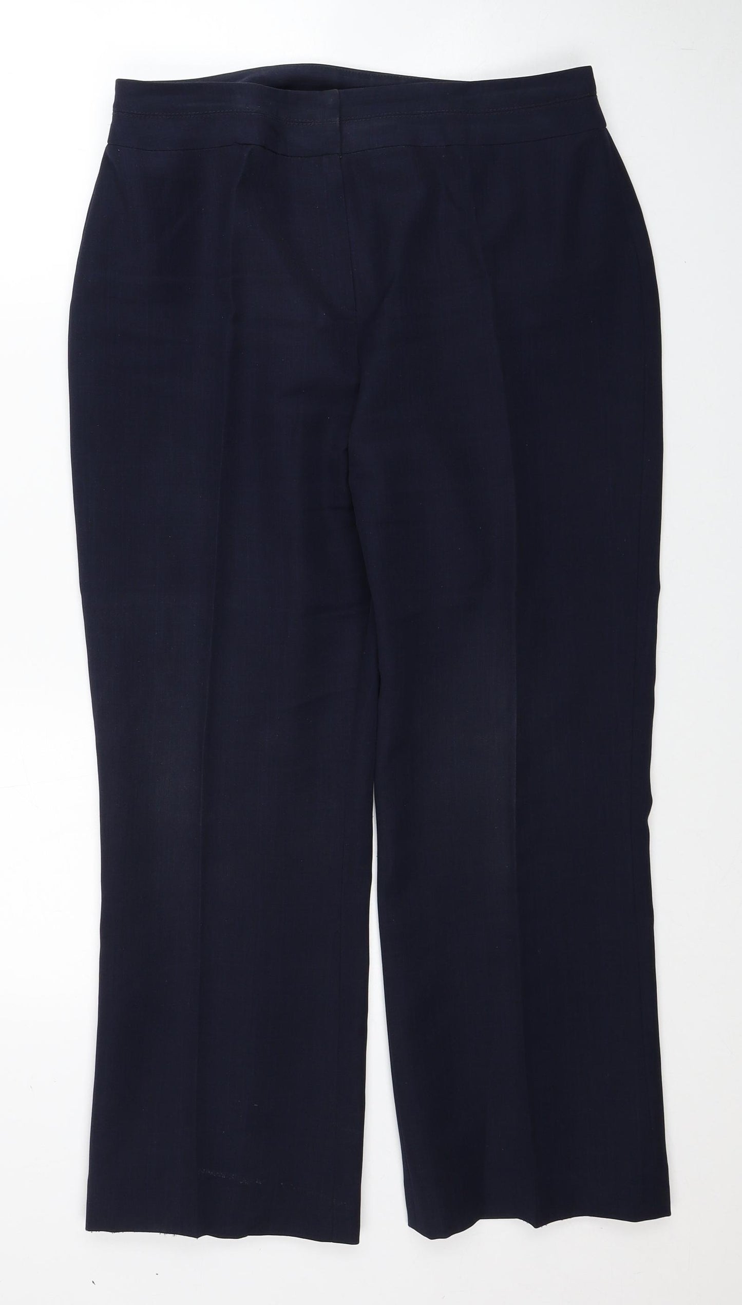 Berkertex Womens Blue Polyester Dress Pants Trousers Size 14 Regular Zip