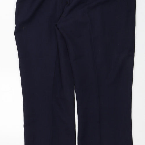 Berkertex Womens Blue Polyester Dress Pants Trousers Size 14 Regular Zip