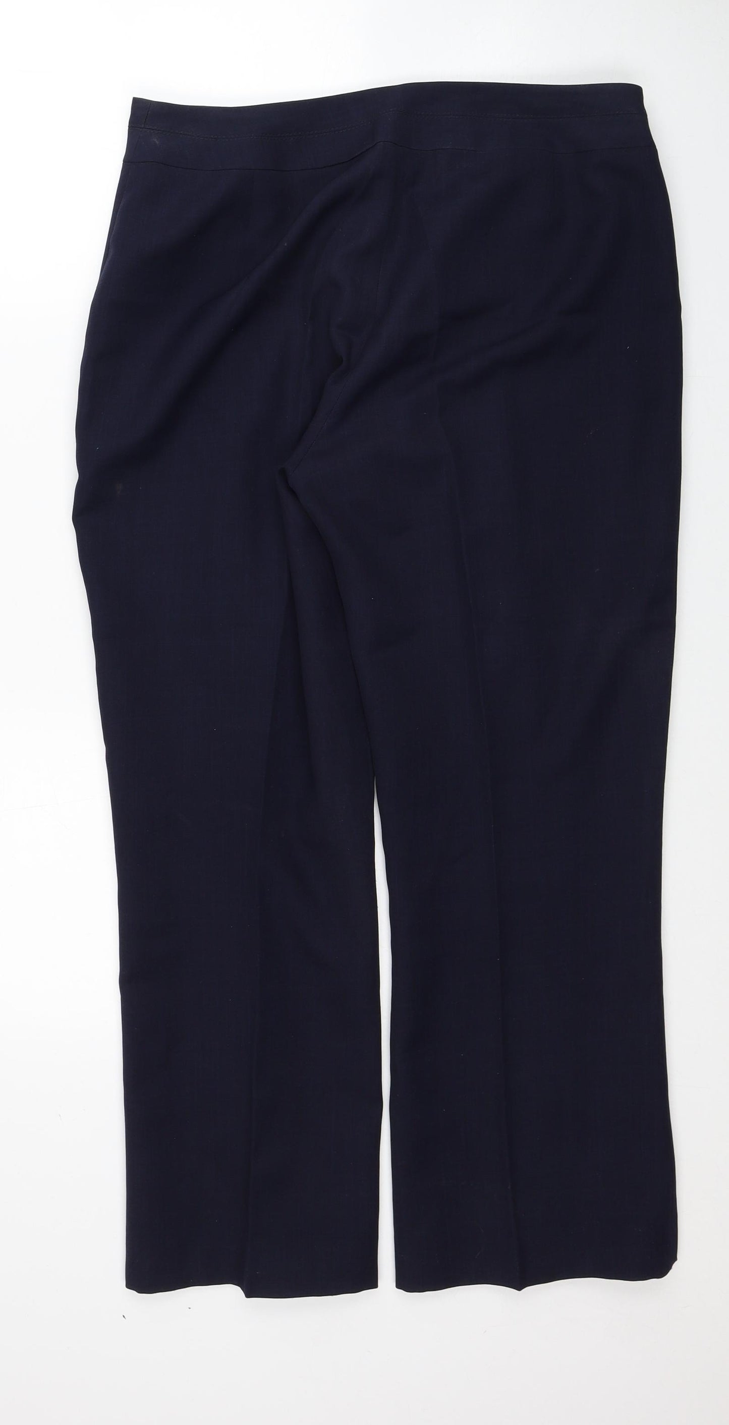 Berkertex Womens Blue Polyester Dress Pants Trousers Size 14 Regular Zip