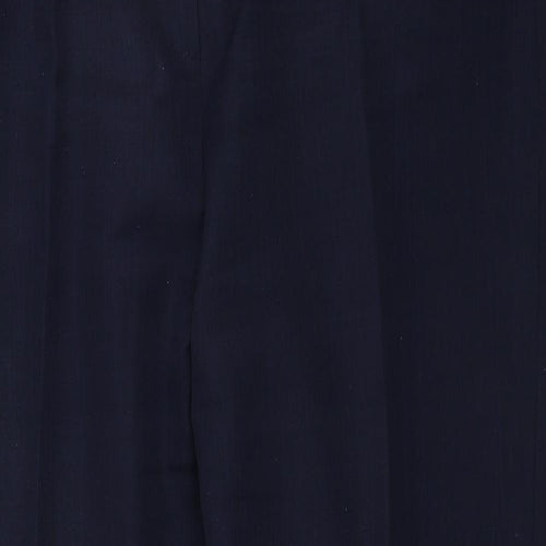 Berkertex Womens Blue Polyester Dress Pants Trousers Size 14 Regular Zip