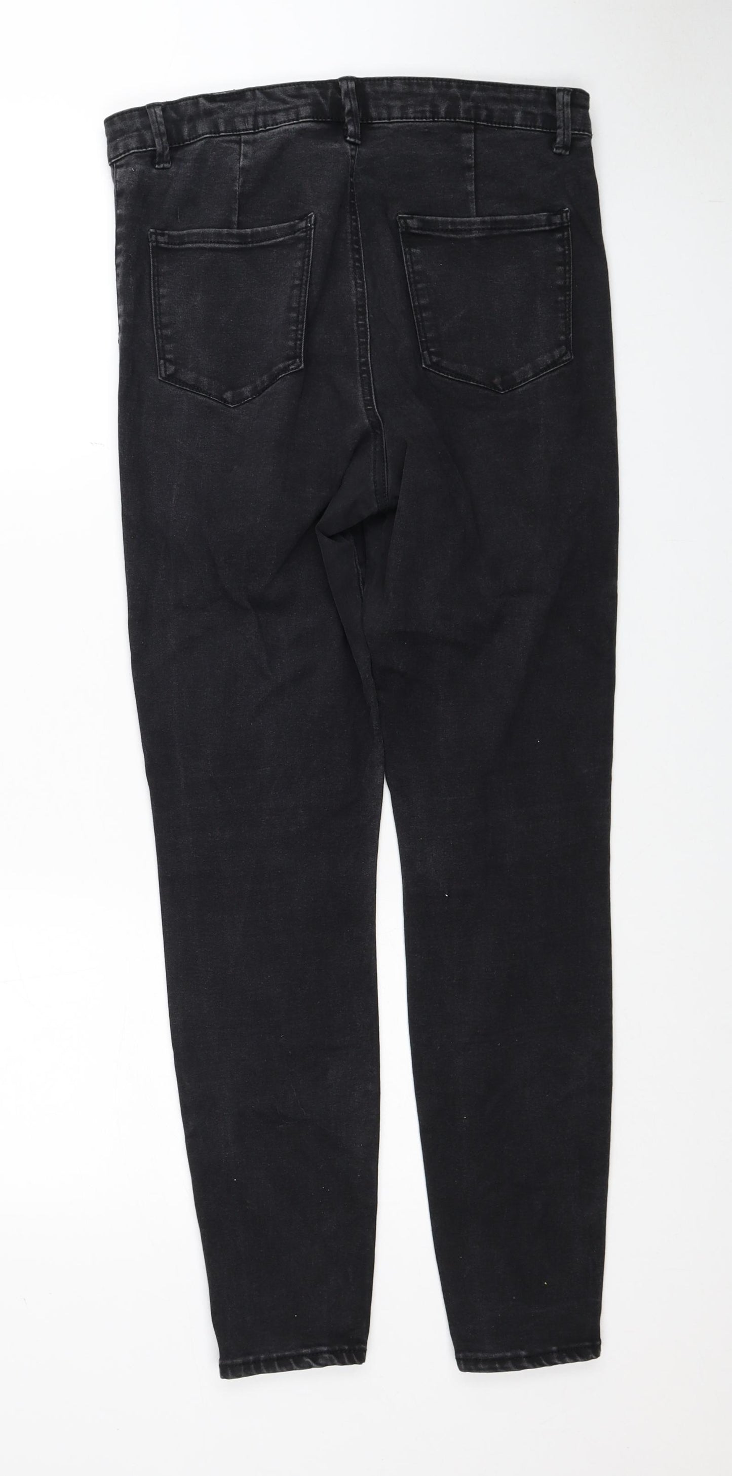 Primark Womens Black Cotton Skinny Jeans Size 14 Regular Zip