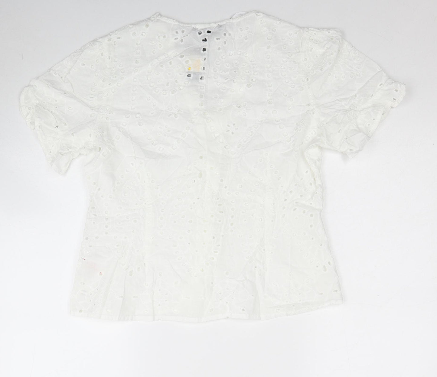 Primark Womens White Cotton Basic Blouse Size 14 V-Neck