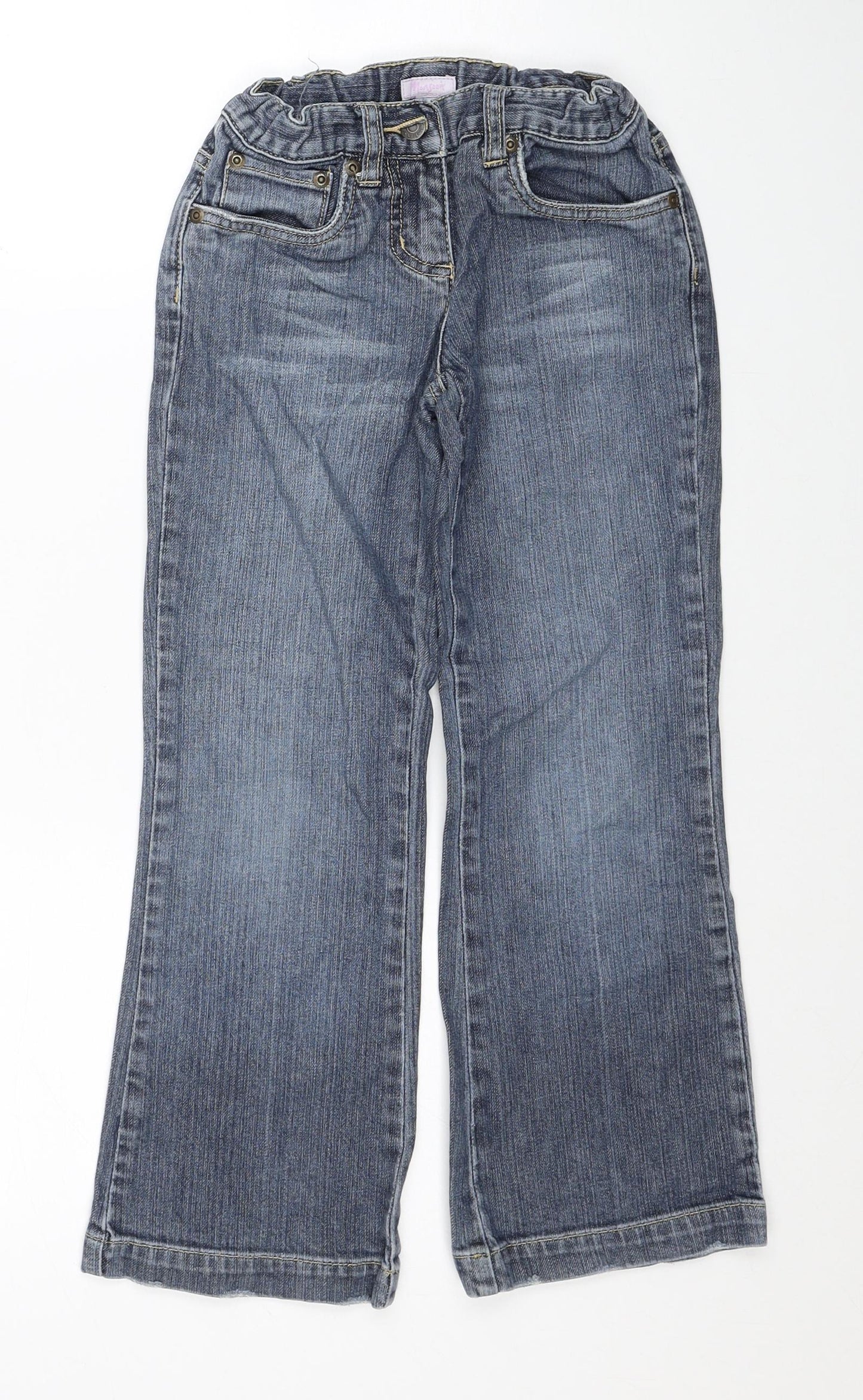 Monsoon Boys Blue Cotton Bootcut Jeans Size 7-8 Years Regular Zip