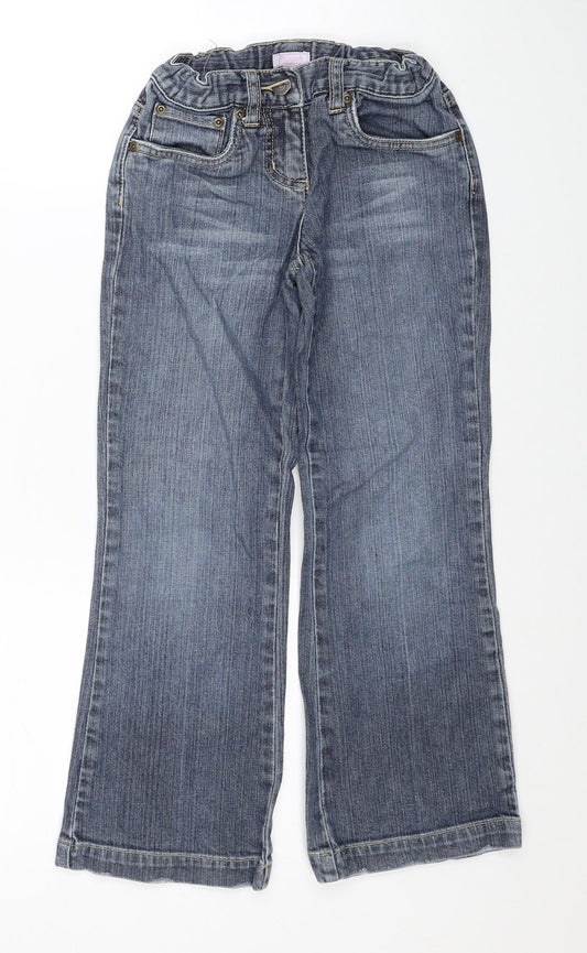 Monsoon Boys Blue Cotton Bootcut Jeans Size 7-8 Years Regular Zip