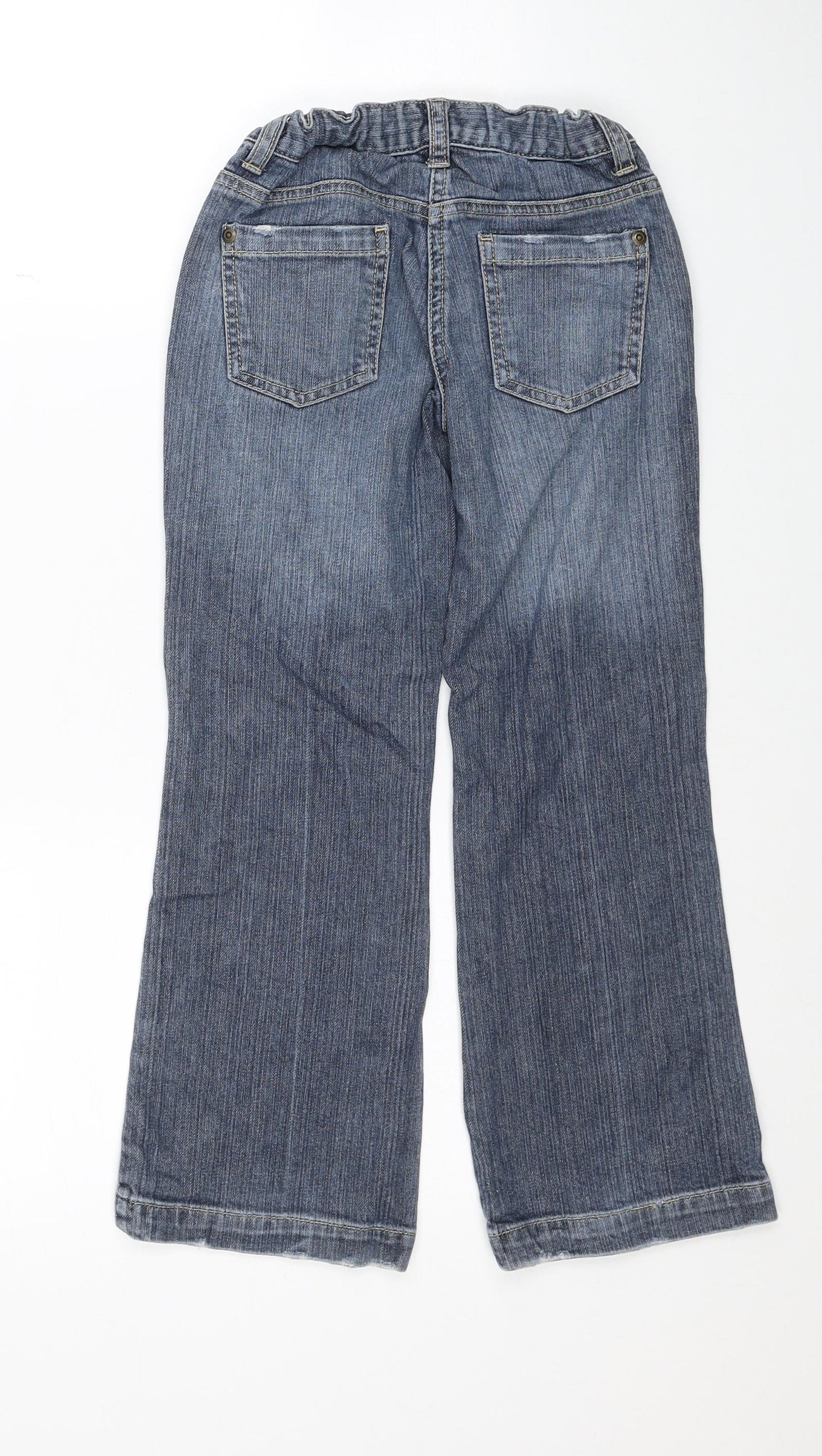 Monsoon Boys Blue Cotton Bootcut Jeans Size 7-8 Years Regular Zip