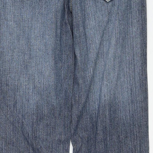 Monsoon Boys Blue Cotton Bootcut Jeans Size 7-8 Years Regular Zip