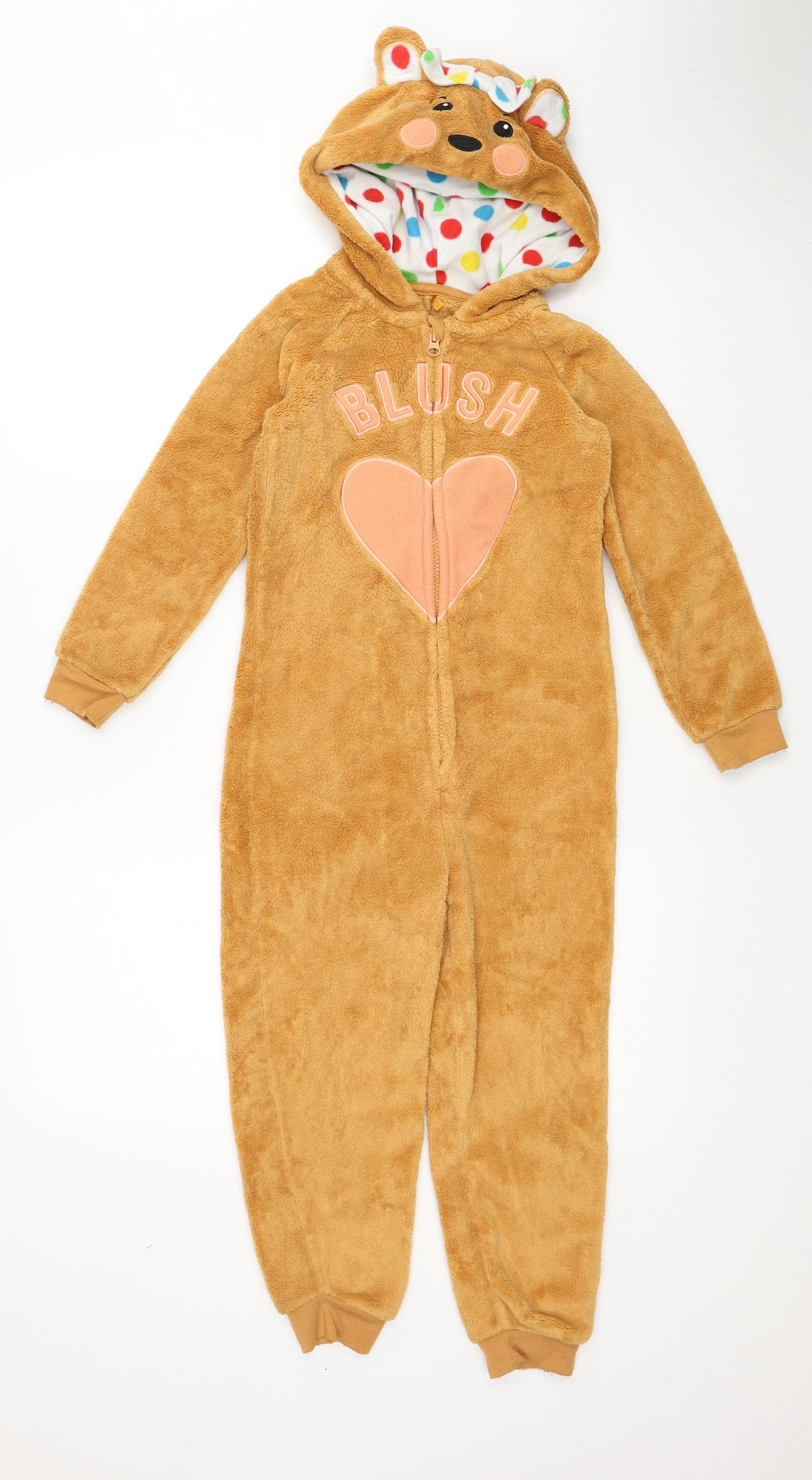 George Girls Beige Solid Polyester Top One Piece Size 6-7 Years Zip - Bear
