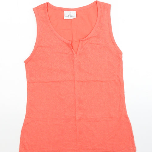 NEXT Womens Red Geometric Polyester Basic Tank Size 8 V-Neck