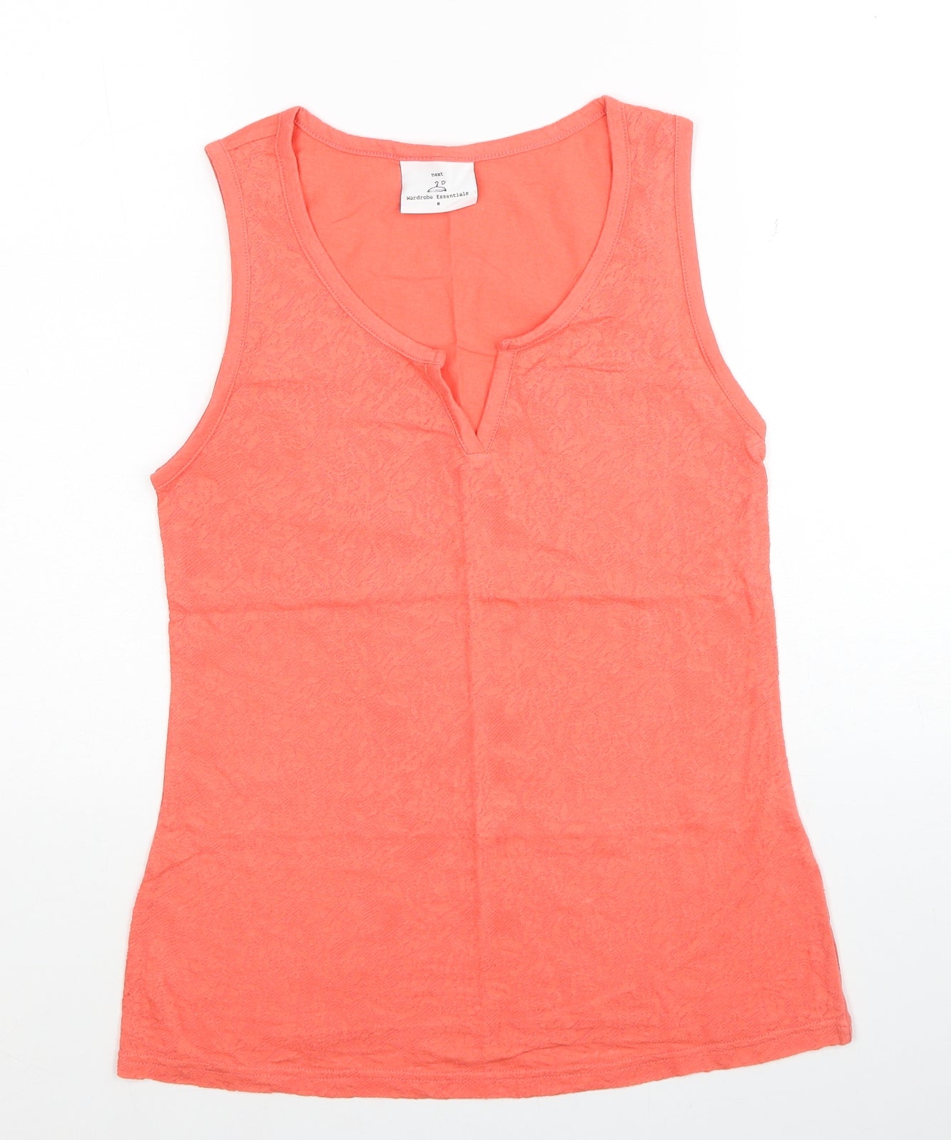 NEXT Womens Red Geometric Polyester Basic Tank Size 8 V-Neck