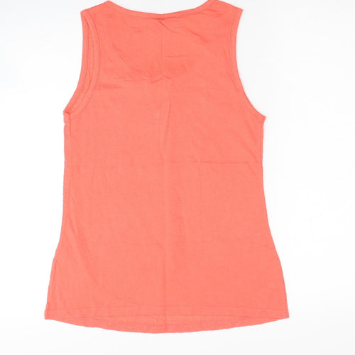 NEXT Womens Red Geometric Polyester Basic Tank Size 8 V-Neck