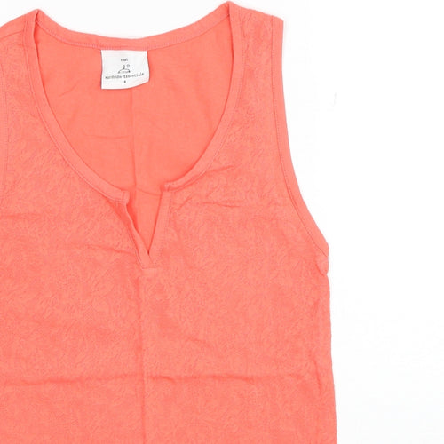NEXT Womens Red Geometric Polyester Basic Tank Size 8 V-Neck