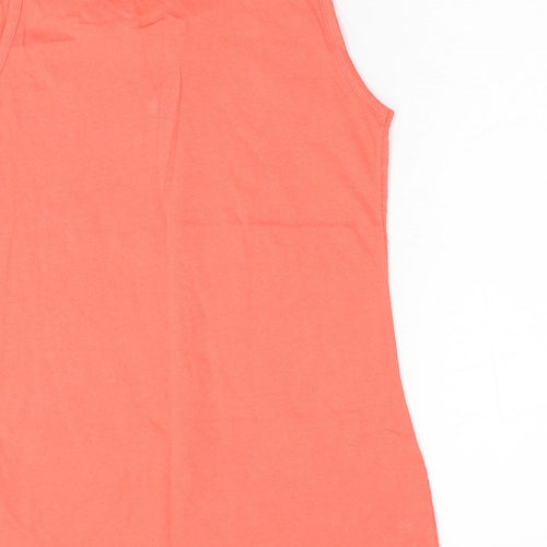NEXT Womens Red Geometric Polyester Basic Tank Size 8 V-Neck