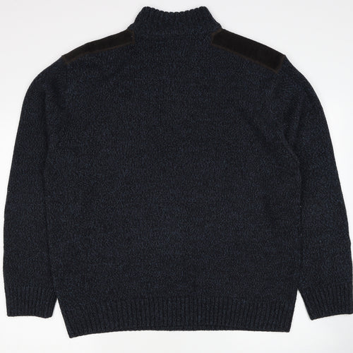 NEXT Mens Blue High Neck Acrylic Pullover Jumper Size 2XL