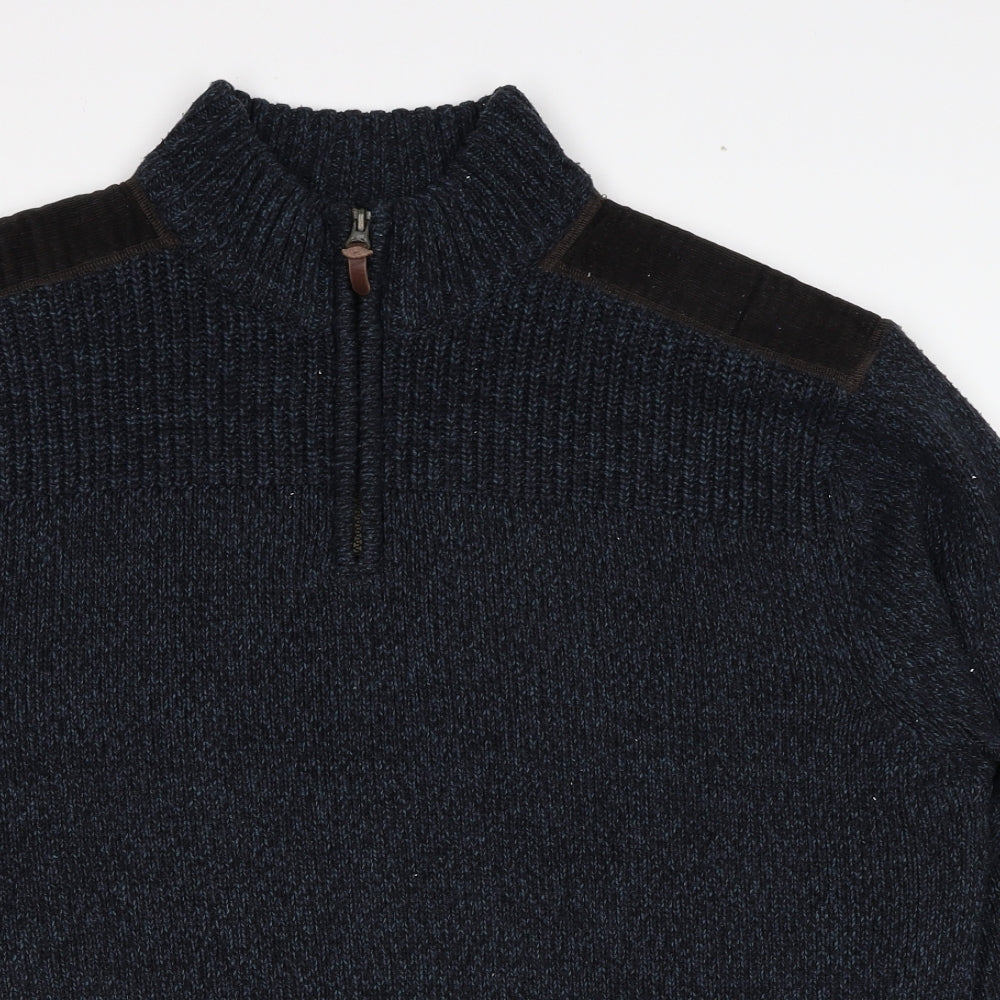 NEXT Mens Blue High Neck Acrylic Pullover Jumper Size 2XL