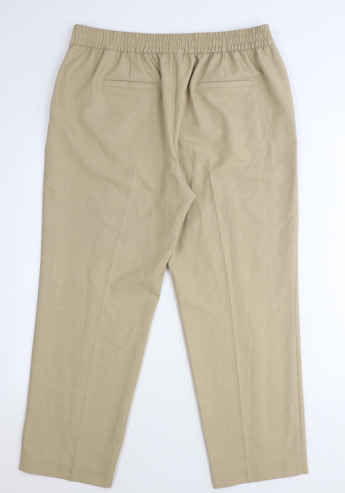 Marks and Spencer Womens Beige Polyester Dress Pants Trousers Size 16 Regular