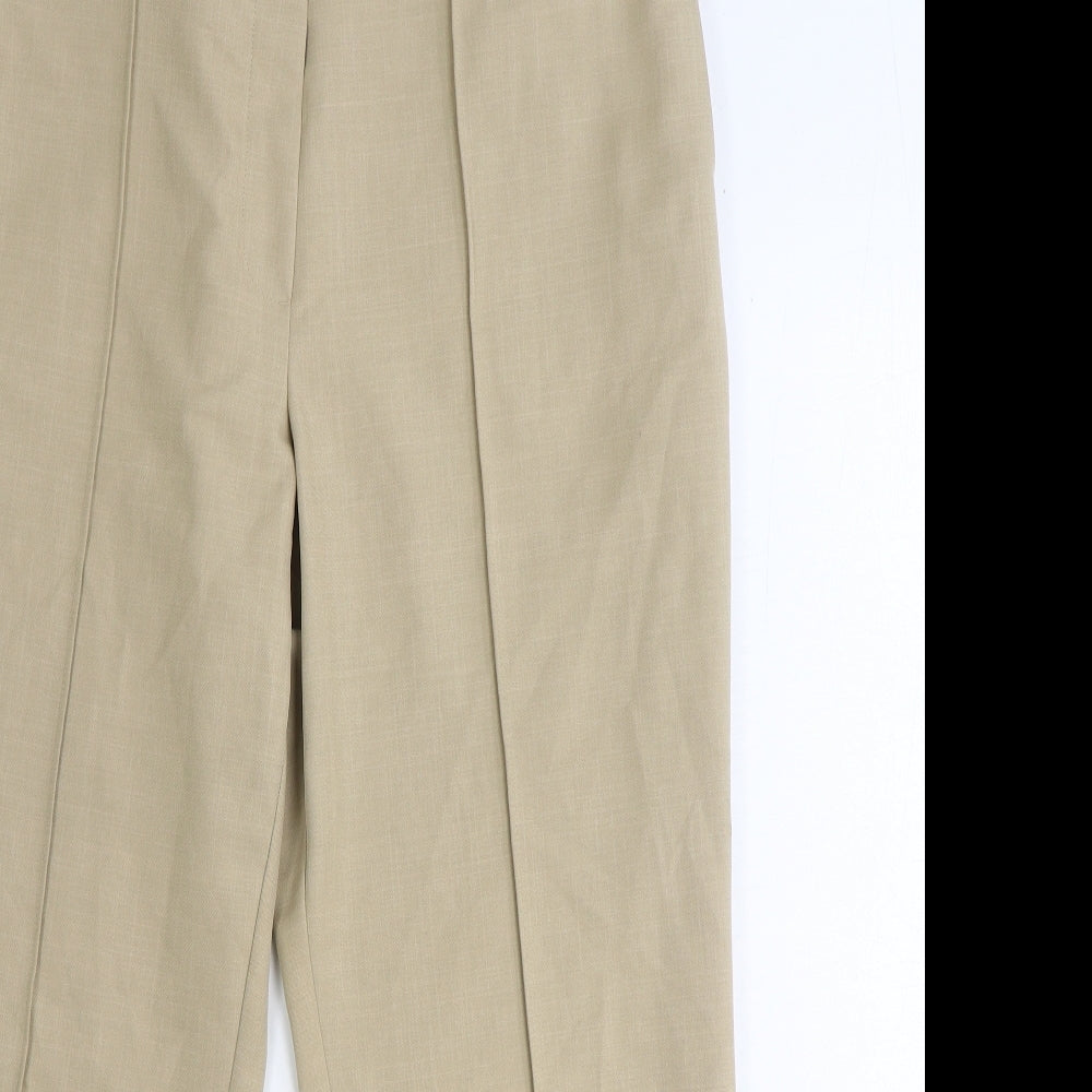 Marks and Spencer Womens Beige Polyester Dress Pants Trousers Size 16 Regular
