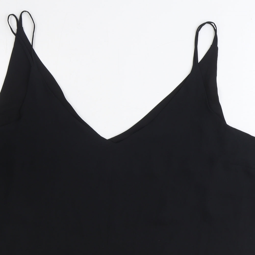 Papaya Womens Black Polyester Basic Tank Size 20 V-Neck