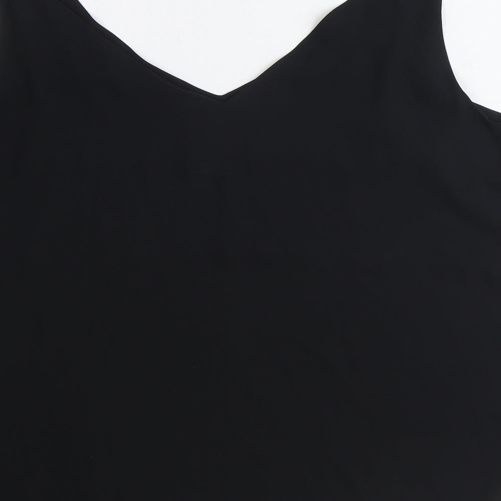 Papaya Womens Black Polyester Basic Tank Size 20 V-Neck