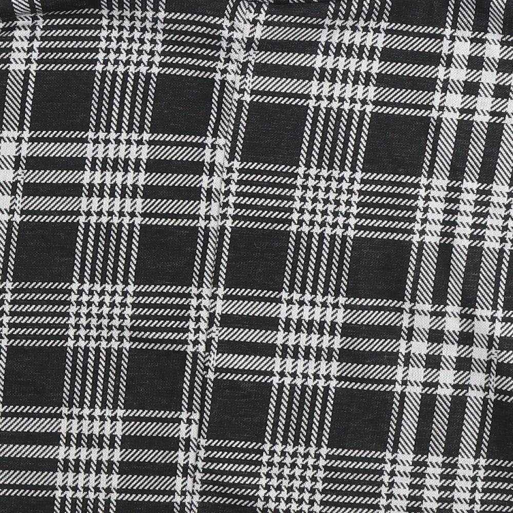 Lipsy Womens Black Plaid Polyester Swing Skirt Size 6
