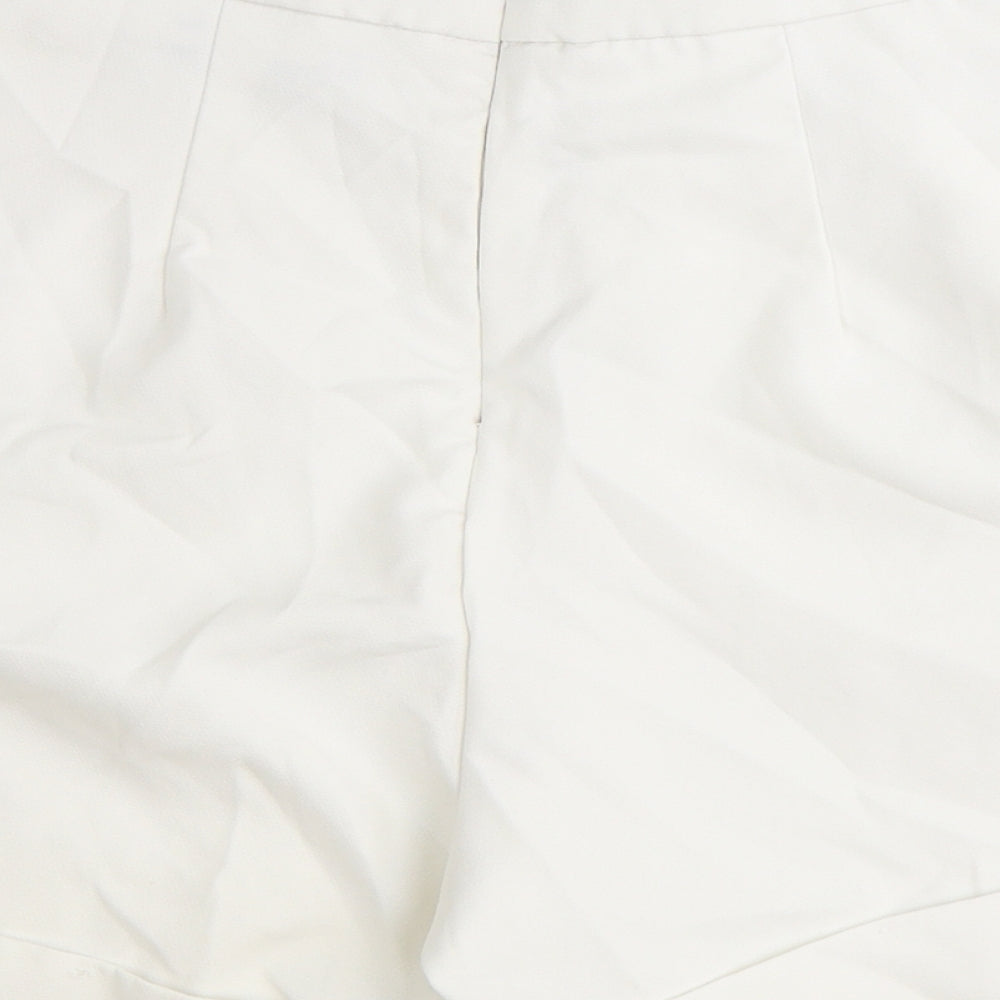 Cameo Rose Womens White Polyester Chino Shorts Size 12 Regular Zip
