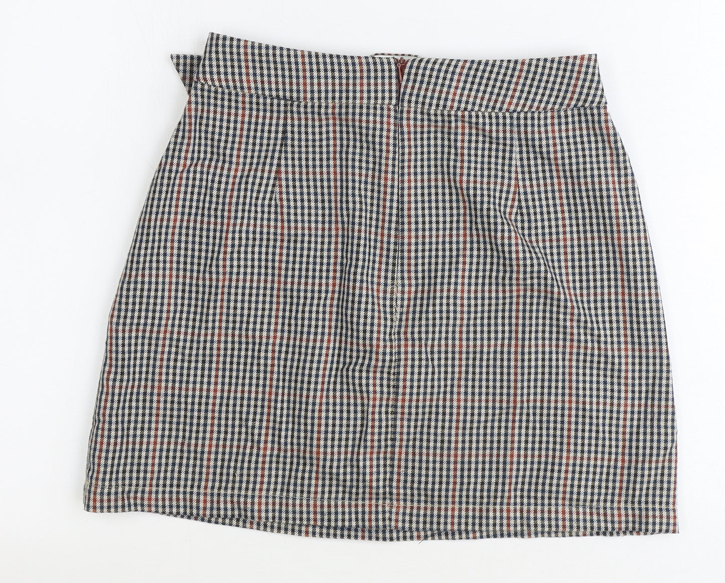 Primark Womens Multicoloured Plaid Polyester Mini Skirt Size 6 Zip