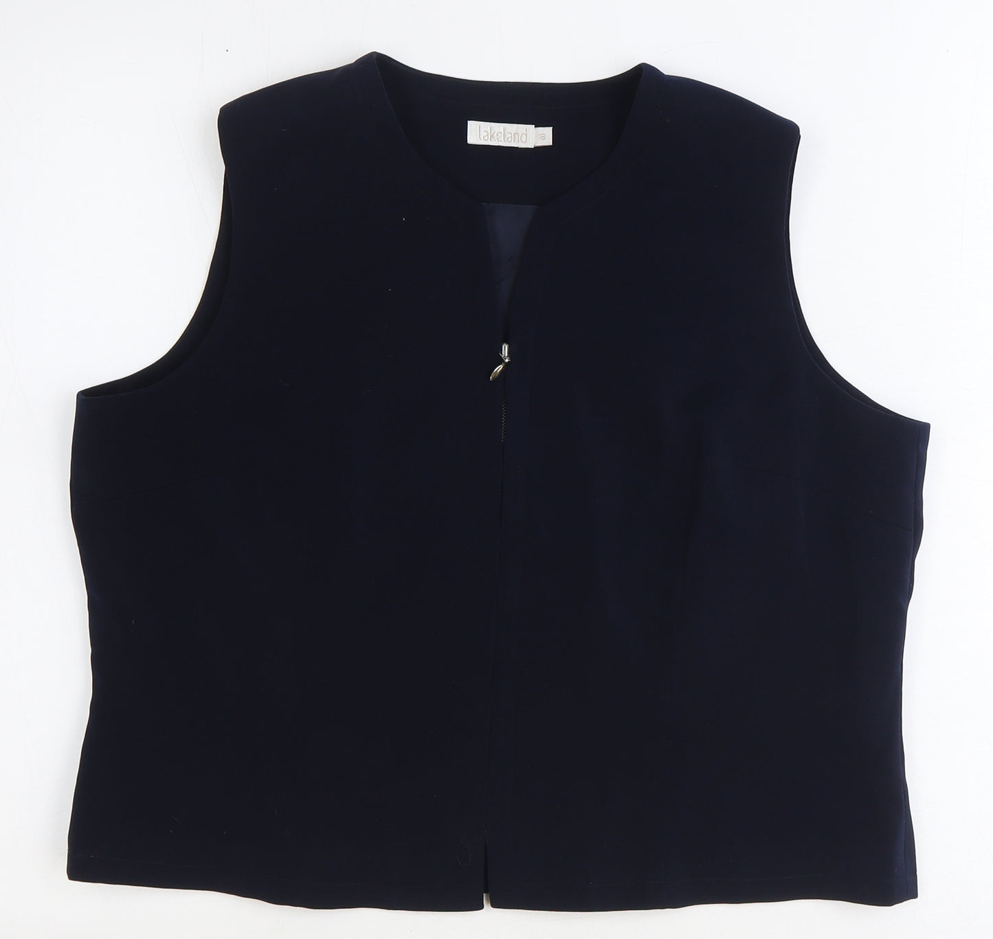 Lakeland Womens Blue Polyester Cropped Tank Size 18 V-Neck