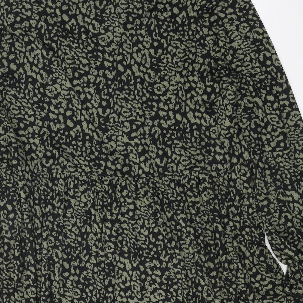 PEP&CO Womens Green Geometric Polyester Shift Size 18 Round Neck Pullover