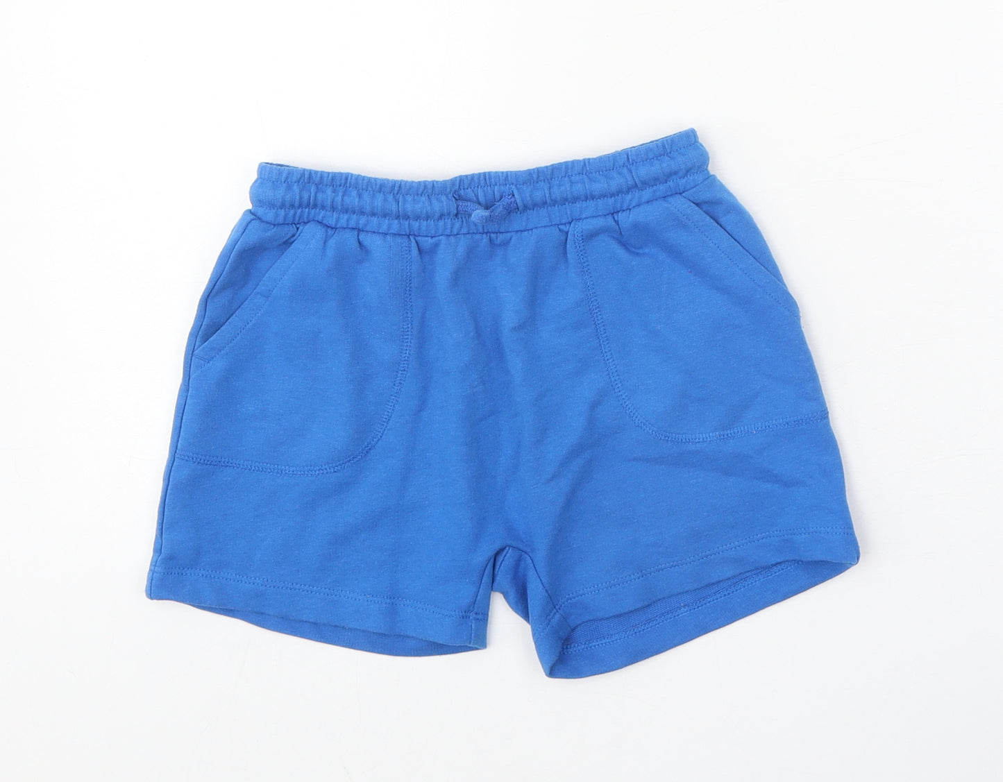 Matalan Boys Blue Cotton Sweat Shorts Size 5-6 Years Regular Drawstring