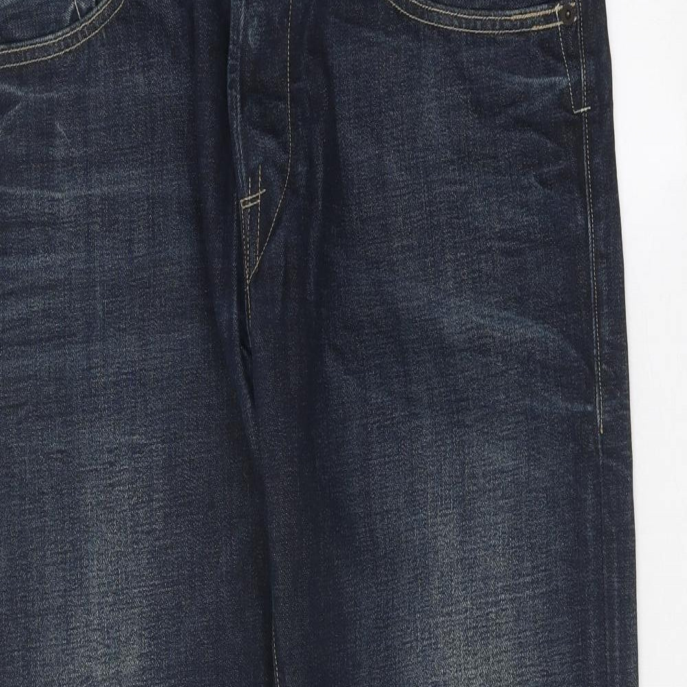 Replay Mens Blue Cotton Straight Jeans Size 36 in Regular Button
