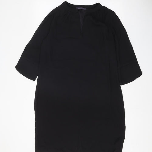 Marks and Spencer Womens Black Polyester Sheath Size 14 V-Neck Pullover