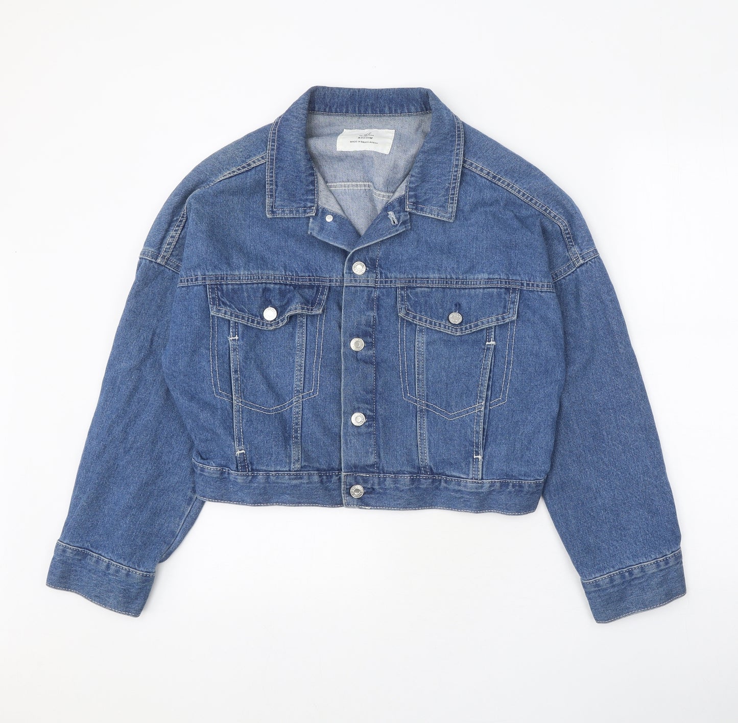 & Denim Womens Blue Jacket Size M Button