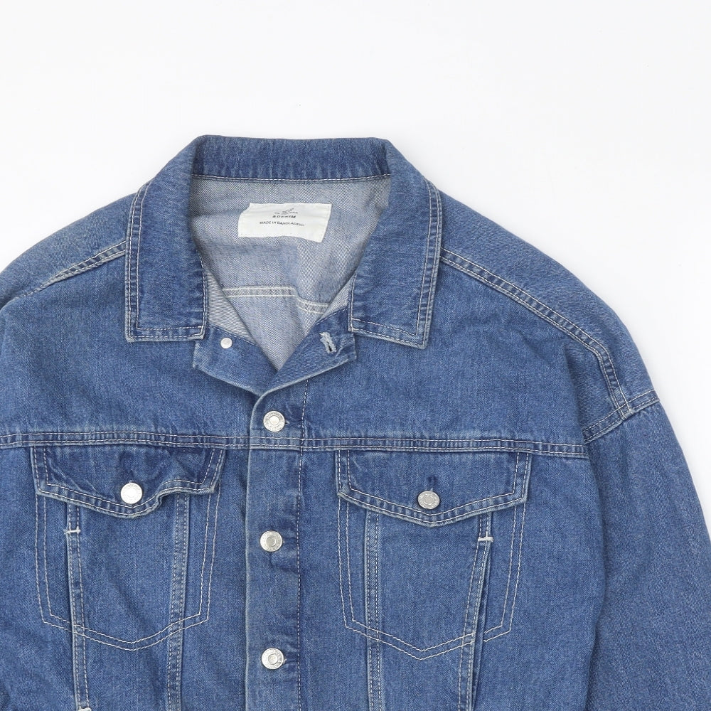 & Denim Womens Blue Jacket Size M Button