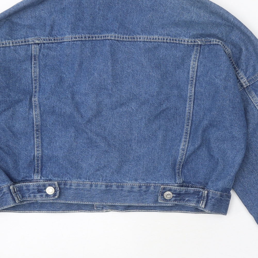 & Denim Womens Blue Jacket Size M Button