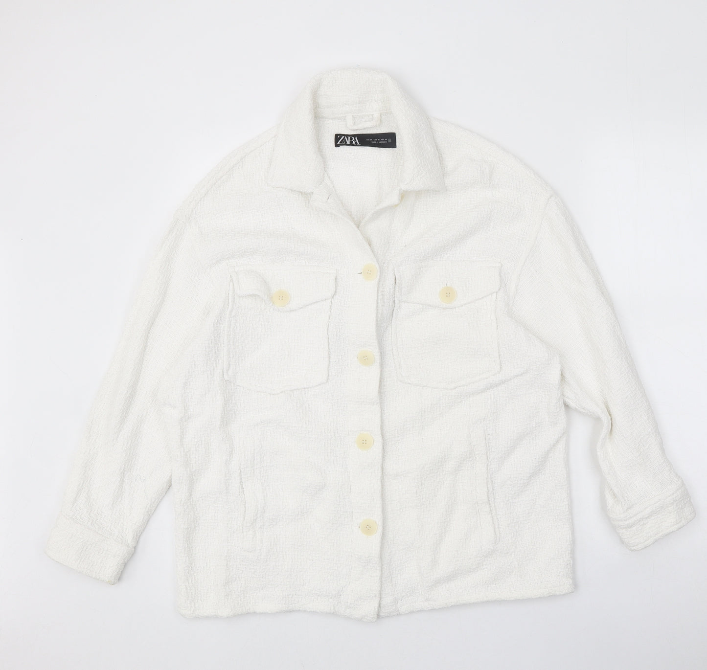 Zara Womens White Jacket Size XS Button