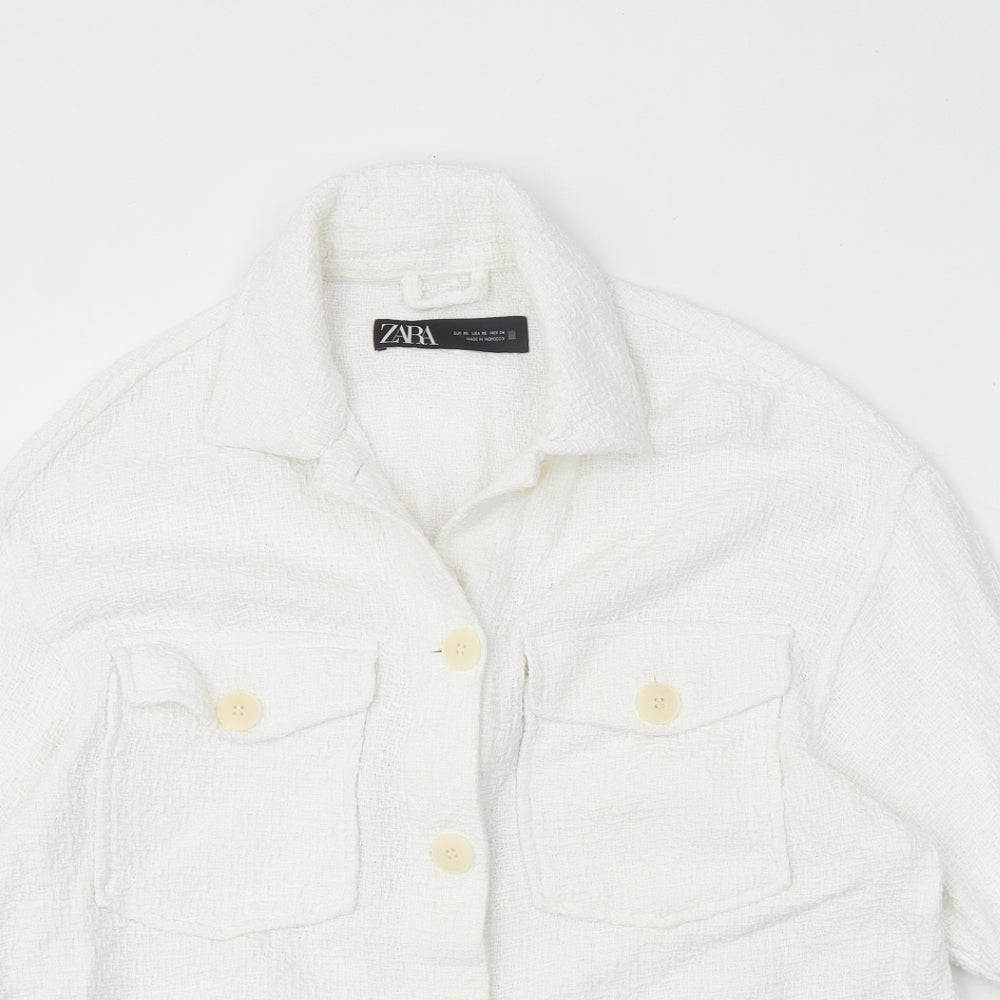 Zara Womens White Jacket Size XS Button