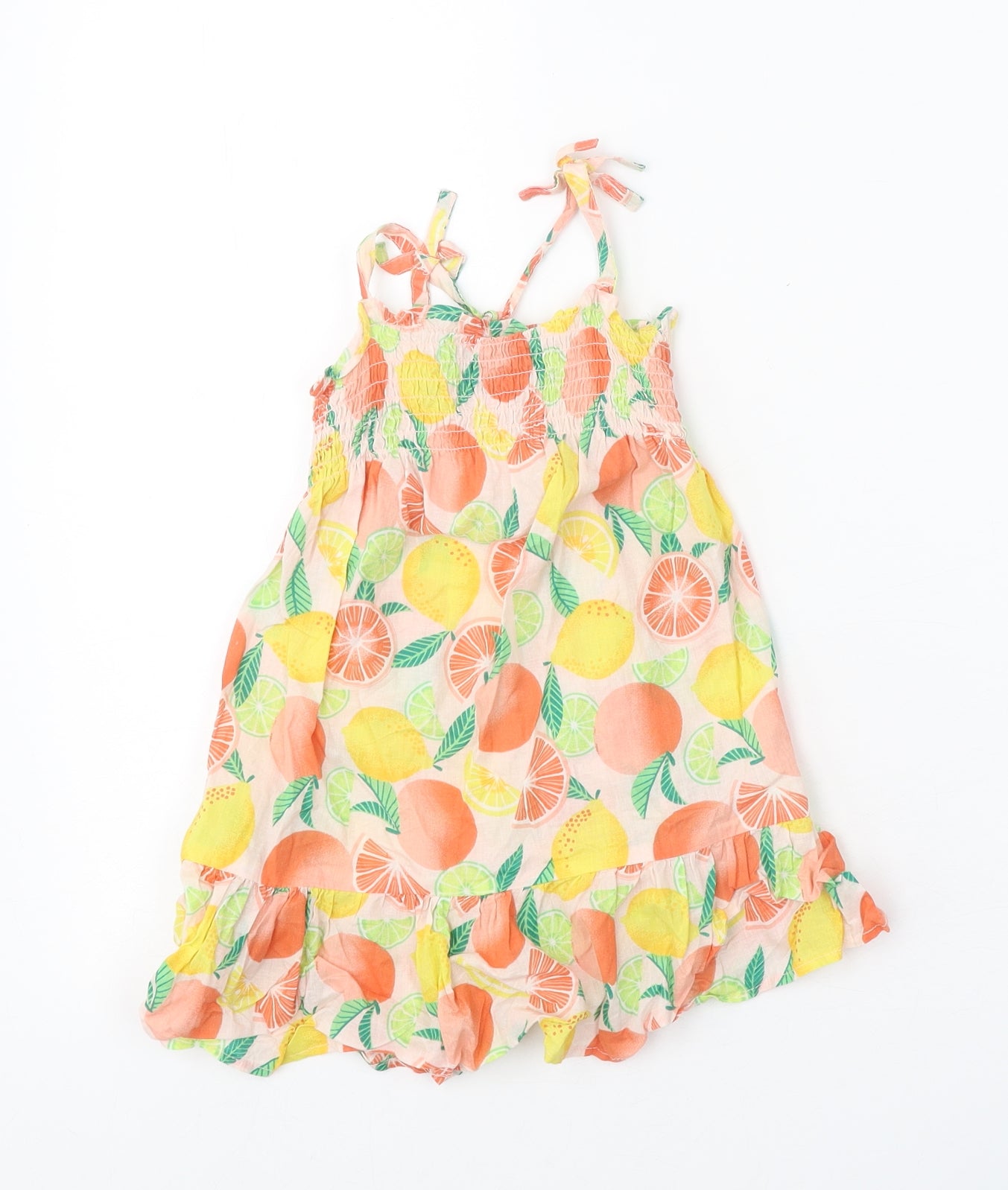 Primark Girls Multicoloured Geometric 100% Cotton Shift Size 18-24 Months Square Neck Pullover