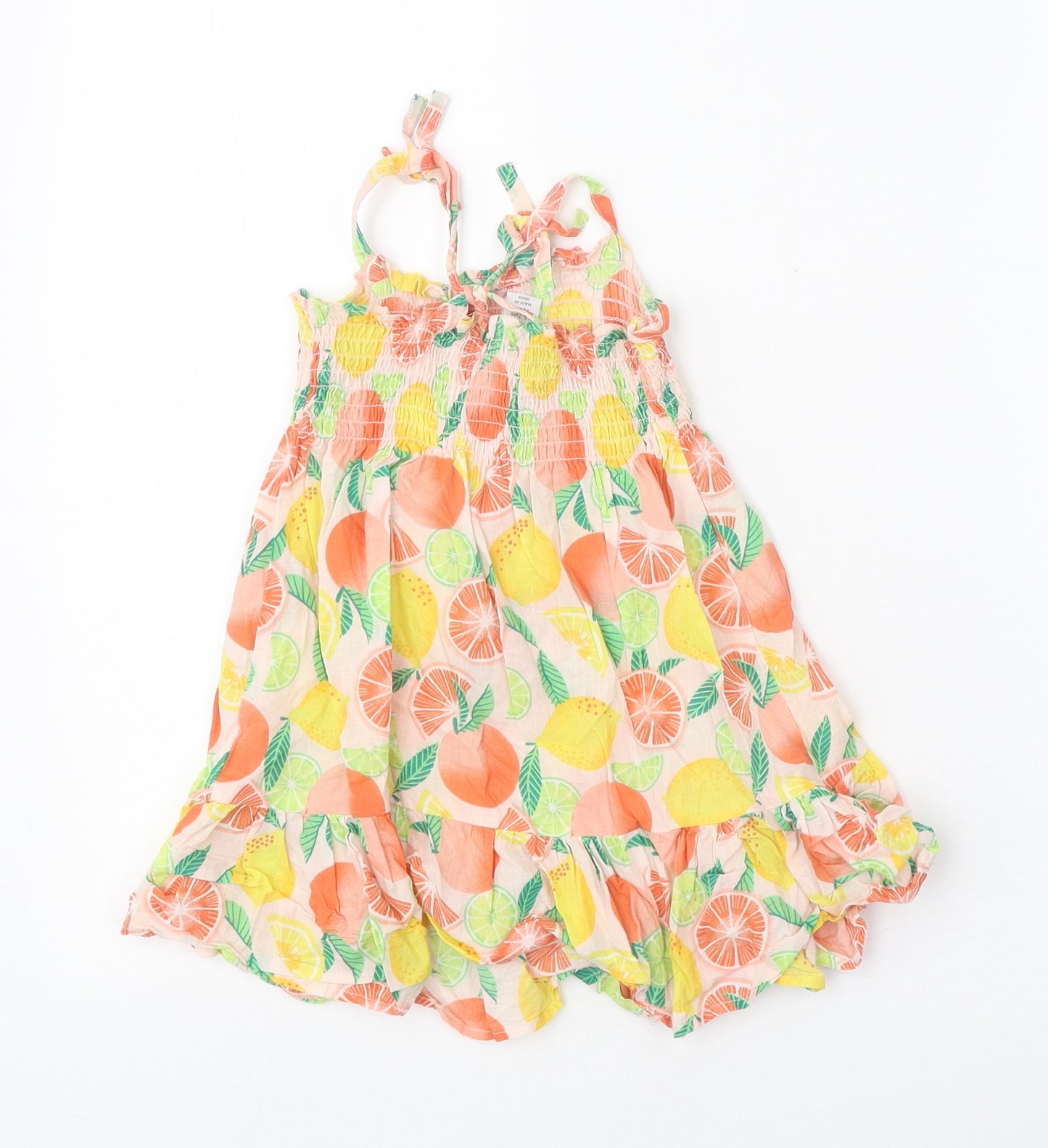 Primark Girls Multicoloured Geometric 100% Cotton Shift Size 18-24 Months Square Neck Pullover