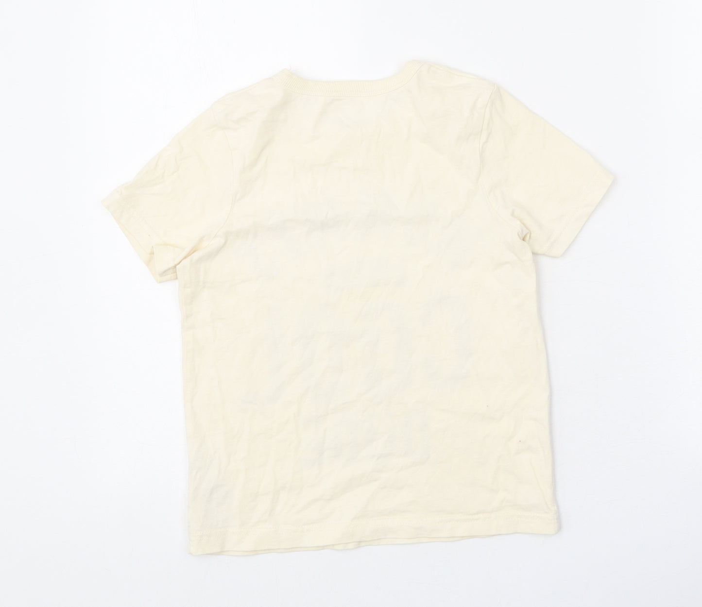 George Boys Beige 100% Cotton Basic T-Shirt Size 5-6 Years Round Neck Pullover - Mummy's Little Cool Dude