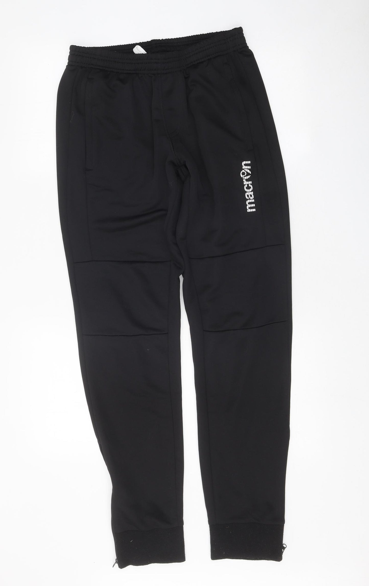 Macron Mens Black Polyester Jogger Trousers Size M Regular Pullover