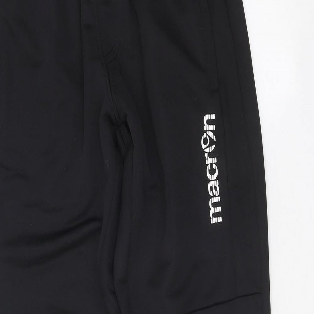 Macron Mens Black Polyester Jogger Trousers Size M Regular Pullover