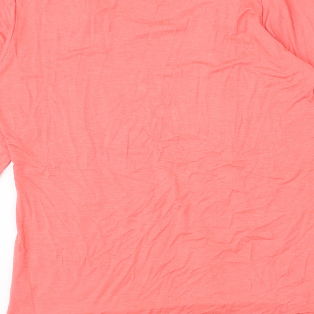 Gabriella Vicenza Womens Pink Geometric Viscose Basic T-Shirt Size 10 Round Neck