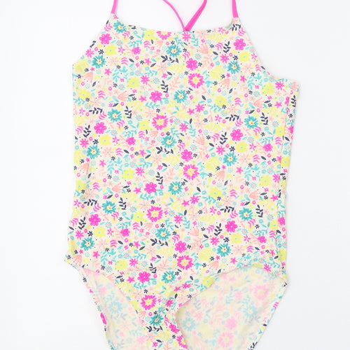 TU Girls Multicoloured Floral Polyamide Bodysuit One-Piece Size 14 Years Pullover - Swimsuit