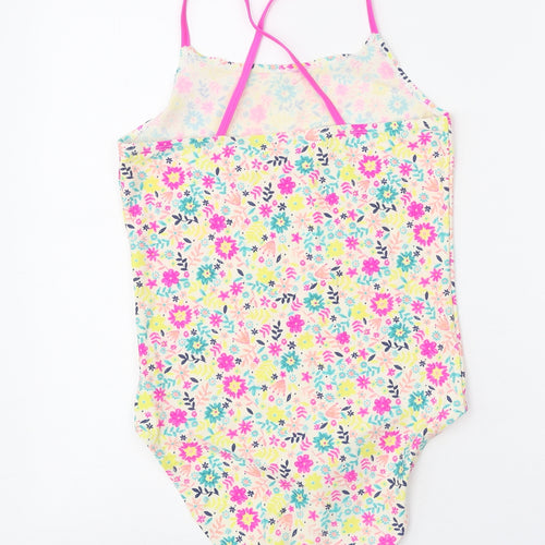 TU Girls Multicoloured Floral Polyamide Bodysuit One-Piece Size 14 Years Pullover - Swimsuit
