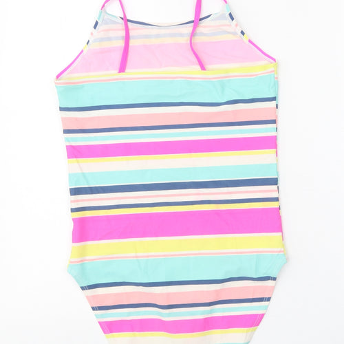 TU Girls Multicoloured Striped Polyamide Bodysuit One-Piece Size 14 Years Pullover - Swimsuit