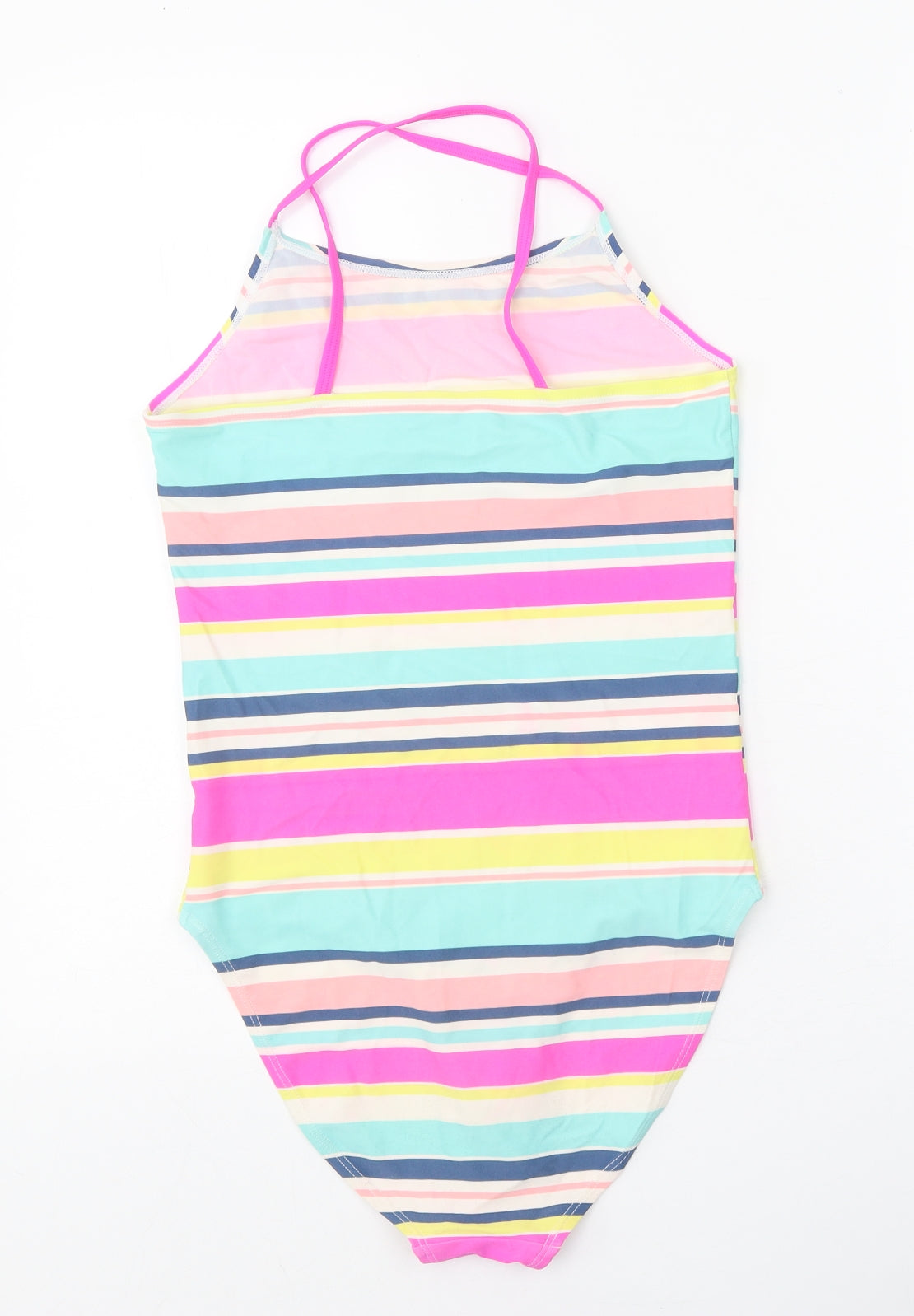 TU Girls Multicoloured Striped Polyamide Bodysuit One-Piece Size 14 Years Pullover - Swimsuit