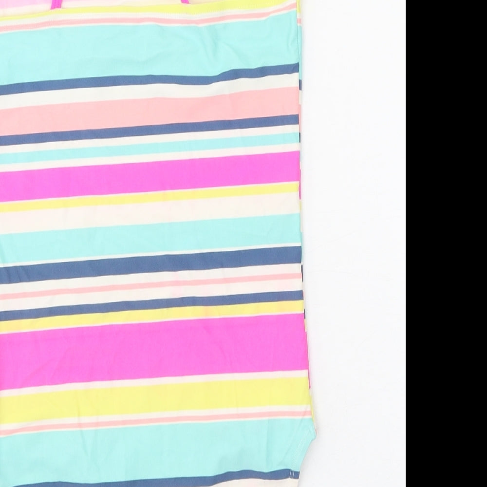 TU Girls Multicoloured Striped Polyamide Bodysuit One-Piece Size 14 Years Pullover - Swimsuit