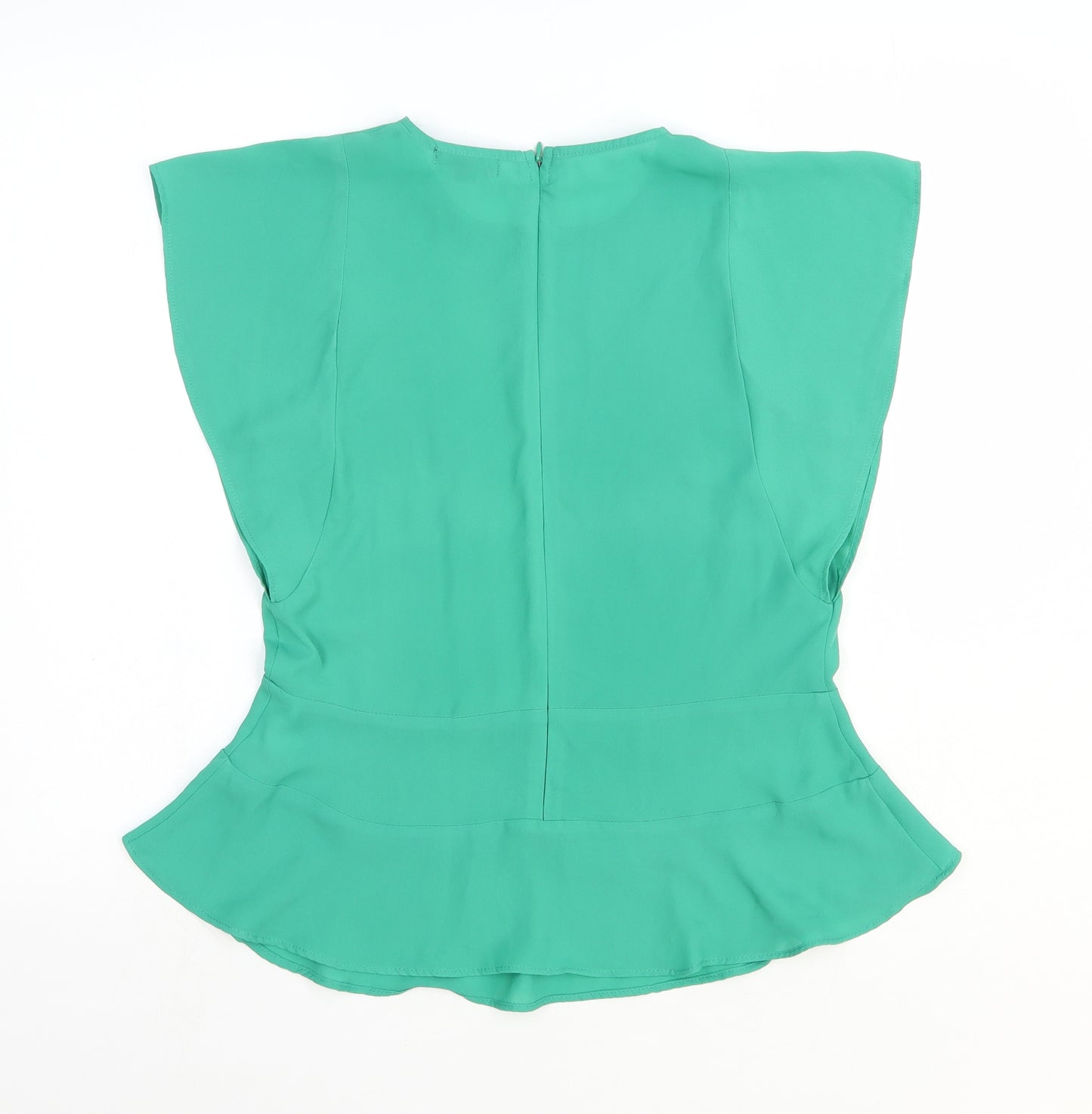 Stella & Dot Womens Green Polyester Basic Blouse Size XS Round Neck