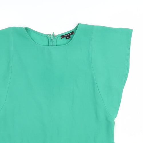 Stella & Dot Womens Green Polyester Basic Blouse Size XS Round Neck