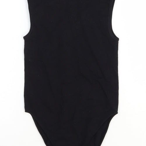Primark Womens Black Nylon Bodysuit One-Piece Size 8 Snap
